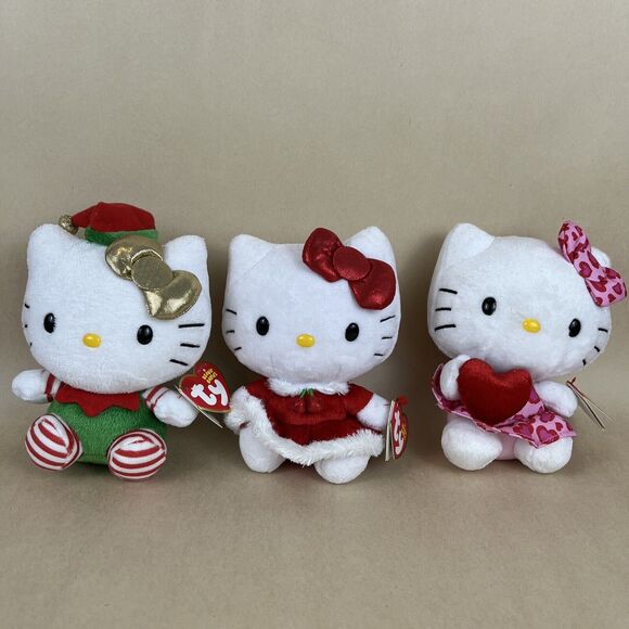 Lot‎ Of 3 Ty Beanie Babies Collection Hello Kitty 6” 2012-2013 With Tags EUC - Picture 1 of 16